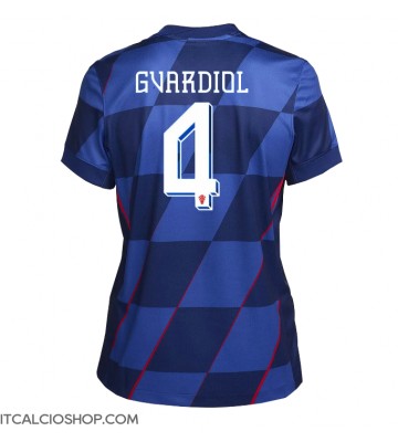 Croazia Josko Gvardiol #4 Seconda Maglia Femmina Europei 2024 Manica Corta